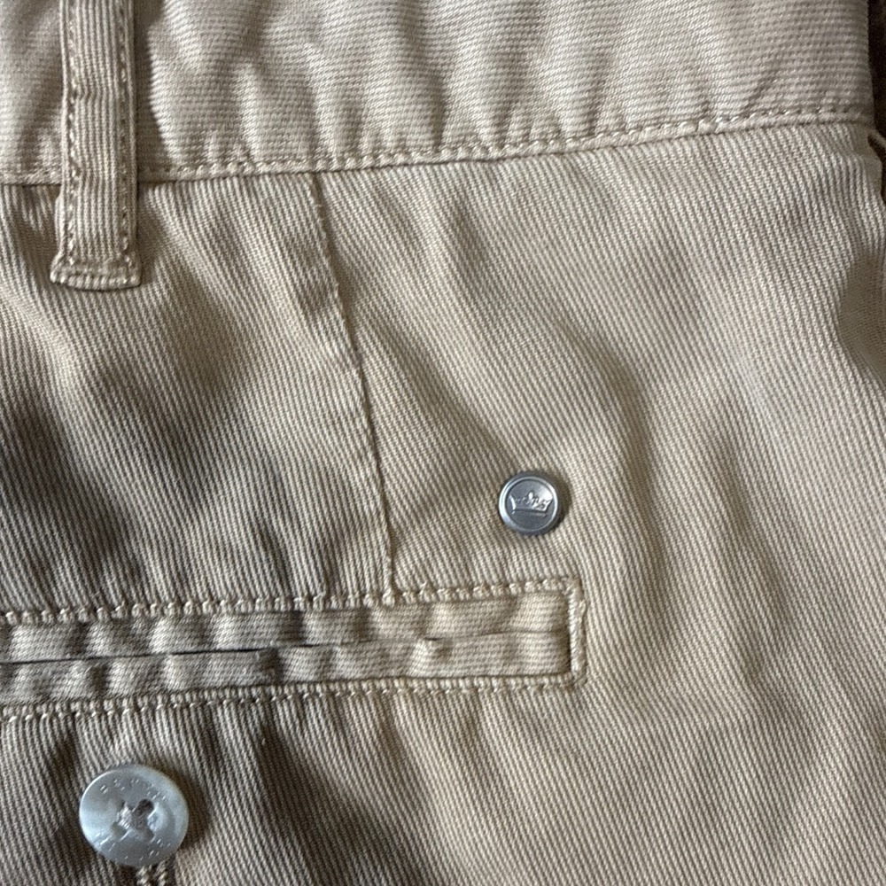 Peter Millar Bedford Shorts Men's 35 Beige Golf Chino 9" Inseam Preppy Casual - Picture 3 of 7